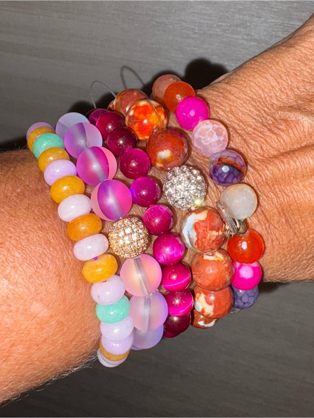 Beautiful Assorted Beaded Stretch Bracelets! All 5! All Brand New, Never Worn!